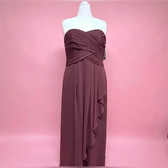 David’s Bridal Wine Colored Evening Gown - Picture 1 of 8